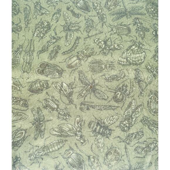 Felt Knit One Way Stretch Green Bugs Cozy Crafting Fabric New Flaws Imperfect - Picture 5 of 5